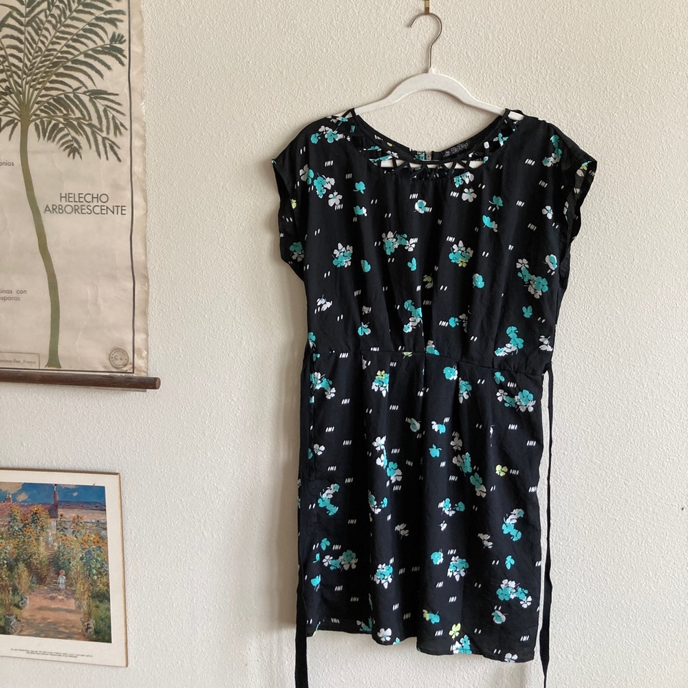 Black Floral Mini Dress